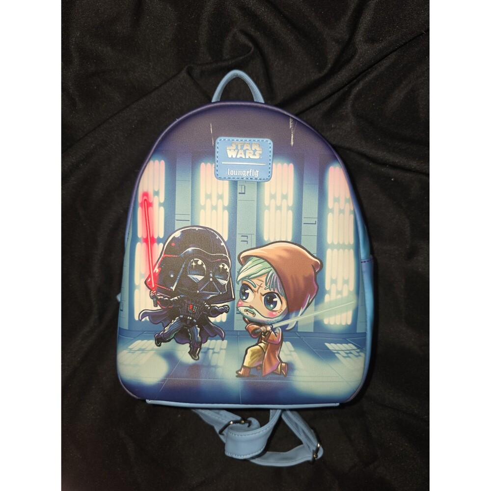 NWOT loungefly Disney star wars chibi character print mini backpack bookbag bag!